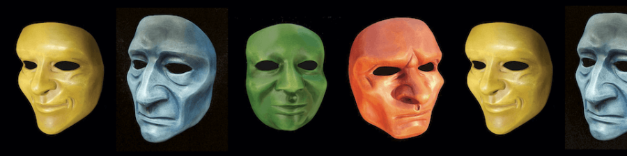 array of masks by Mike Chase