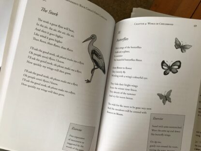 Spread from Movement (showing poems The Stork and Butterflies).