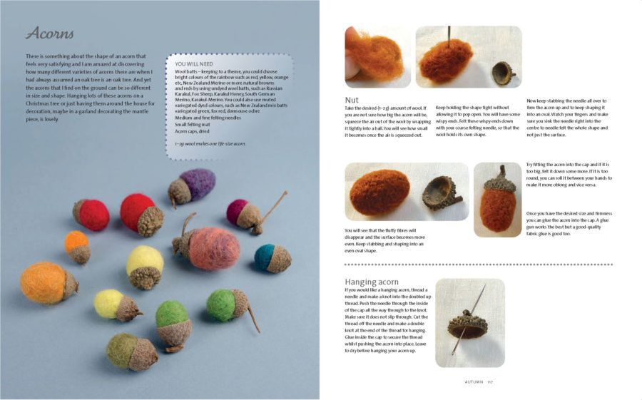 Simple Needle felts Acorns lores