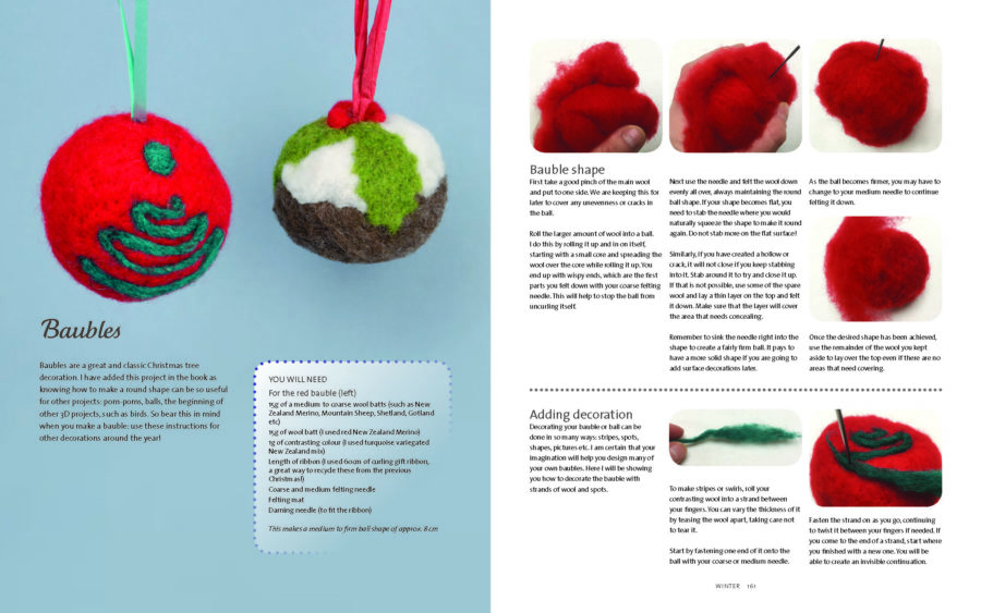 Simple Needle felts Baubles
