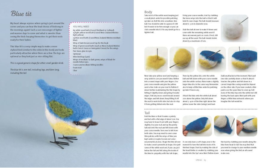 Simple Needle felts Blue tit