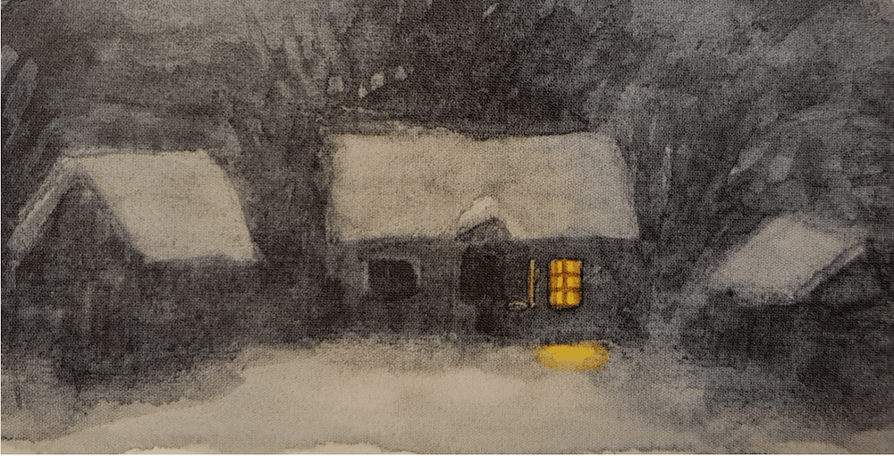 Pettson's house, a winter's night.