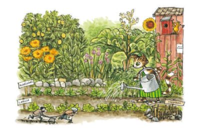 Findus watering this plants