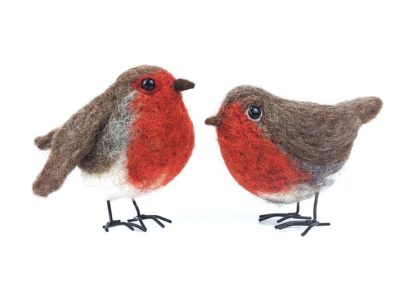 needle felted robins