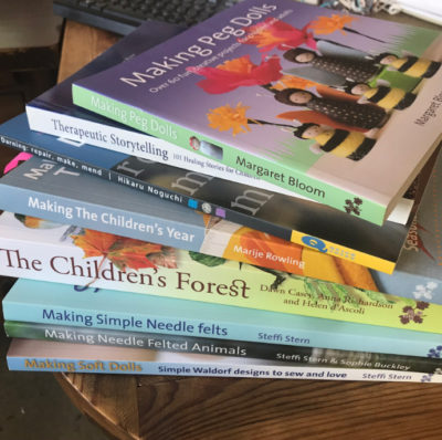 stack of Hawthorn Press books