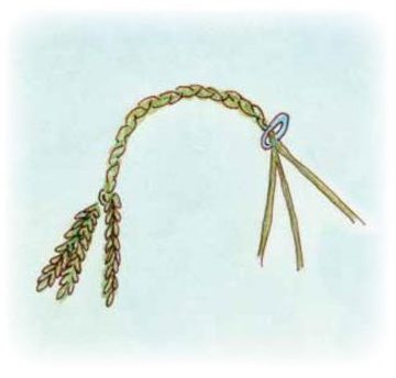 looping the completed plait of grass straws