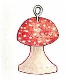 hand-carved and painted toadstool