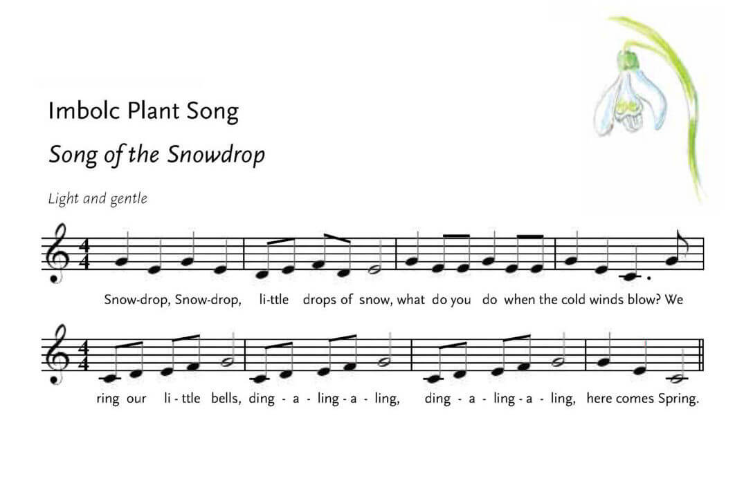 musical notation for Song of the Snowdrop