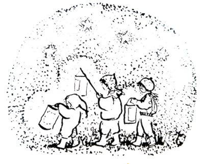 children carrying autumn lanterns