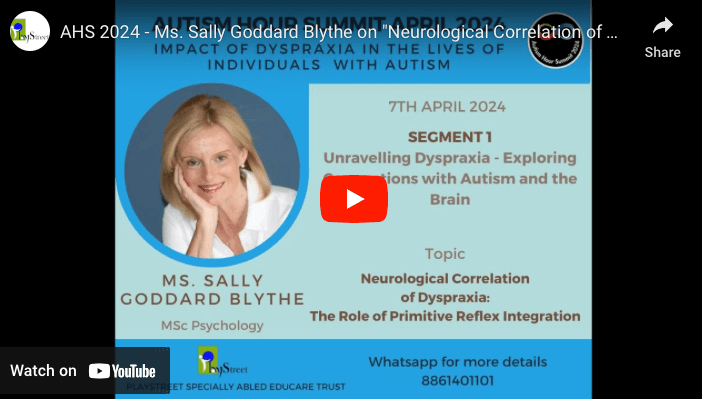 Sally Goddard Blythe on YouTube presenting her book Reflexes, Movement, Learning and Behaviour.