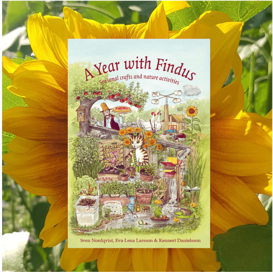 A Year with Findus with sunflower background