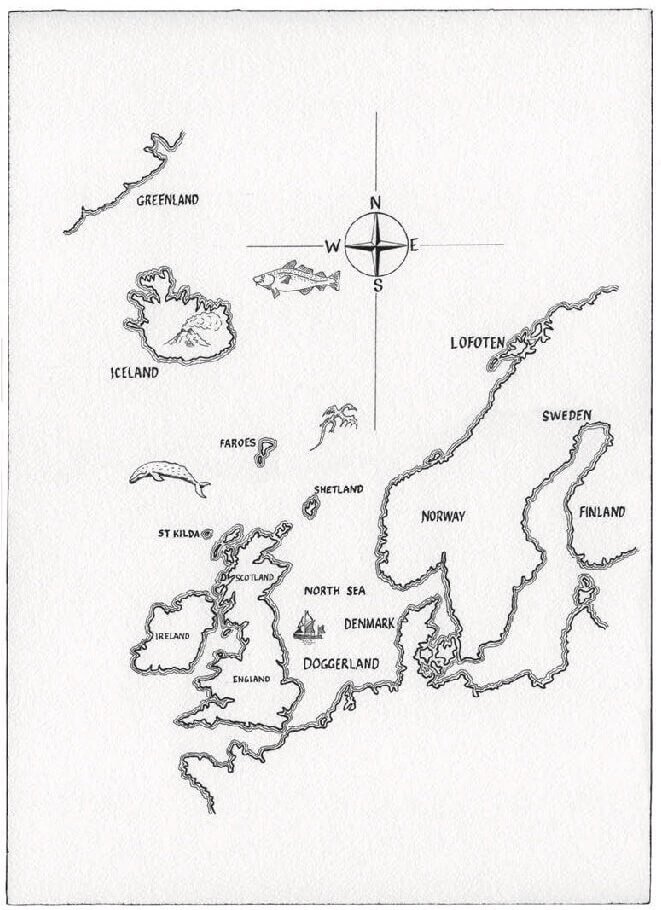 Map of the North Sea.